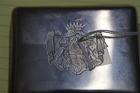 A late 19th/early 20th century German 800 standard silver and enamel cigarette case.